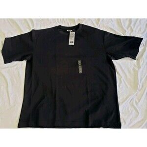 Uniqlo U Airism Black Men's XL Oversized Crew Neck Short Sleeve T-Shirt Tee NWOT